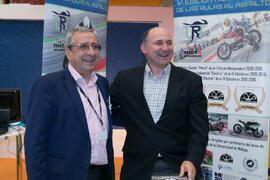 José Ángel Narváez en el estand de Ingenierías Industriales. Jornadas de Puertas Abiertas de la Universidad de Málaga. Complejo Polideportivo Universitario. Abril de 2018