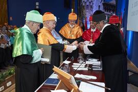 Investidura de Hermanfrid Schubart, Alejandro Portes y Luis Enrique de la Villa como Doctores "Honoris Causa" por la Universidad de Málaga. Paraninfo. Octubre de 2024