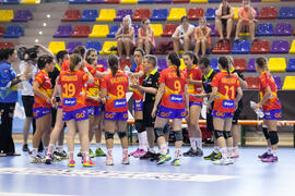 Partido Rumanía - España. Categoría femenina. Campeonato del Mundo Universitario de Balonmano. Antequera. Julio de 2016