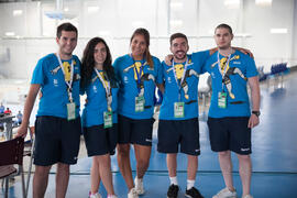 Grupo de voluntarios. Campeonato del Mundo Universitario de Balonmano. Antequera. Julio de 2016