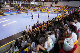 Partido Rumanía - España. Categoría femenina. Campeonato del Mundo Universitario de Balonmano. Antequera. Junio de 2016