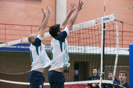 Partido UCAM - Universidad de Almería. Campeonato de España Universitario de Voleibol. Complejo Polideportivo Universitario. Abril de 2018