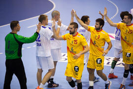 Partido Rusia - España. Categoría masculina. Campeonato del Mundo Universitario de Balonmano. Antequera. Junio de 2016