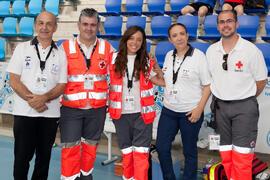 Equipo médico. 14º Campeonato del Mundo Universitario de Fútbol Sala 2014 (FUTSAL). Antequera. Julio de 2014