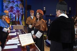 Investidura de Andrea Goldsmith como doctora "Honoris Causa" por la Escuela Técnica Superior de Ingeniería de Telecomunicación de la Universidad de Málaga. Paraninfo. Octubre de 2024