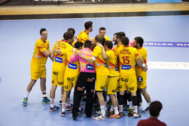 Partido Rusia - España. Categoría masculina. Campeonato del Mundo Universitario de Balonmano. Antequera. Junio de 2016