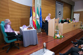 Intervención de Heliodoro Carpintero Capell en su investidura como Doctor "Honoris Causa" por la Facultad de Psicología de la Universidad de Málaga. Edificio del Rectorado. Mayo de 2019