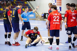 Partido Corea del Sur - Rumanía. Categoría masculina. Campeonato del Mundo Universitario de Balonmano. Antequera. Julio de 2016