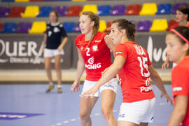 Partido Uruguay - Polonia. Categoría femenina. Campeonato del Mundo Universitario de Balonmano. Antequera. Junio de 2016