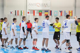 Partido China Taipei - Rusia. Categoría masculina. Campeonato del Mundo Universitario de Balonmano. Antequera. Junio de 2016