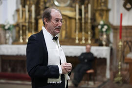 Quintín Calle Carabias. Concierto de Navidad de la Coral Sancti Petri homenaje a la Facultad de Económicas. Iglesia de los Mártires. Diciembre de 2015