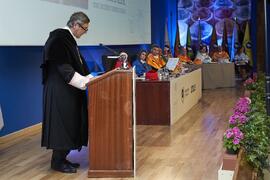 Discurso de Teodomiro López. Investidura de Hermanfrid Schubart, Alejandro Portes y Luis Enrique de la Villa como Doctores "Honoris Causa" por la Universidad de Málaga. Paraninfo. Octubre de 2024