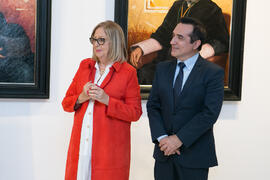 Adelaida de la Calle y Antonio Montiel. Presentación del cuadro de la rectora Adelaida de la Calle en la Galería de Rectores de la Universidad de Málaga. Edificio del Rectorado. Marzo de 2019
