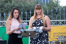 Presentadoras. Welcome to UMA. Bienvenida a los alumnos de intercambio internacional de la Universidad de Málaga. Jardín botánico. Octubre de 2019