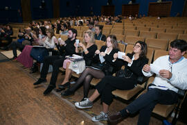 Asistentes a la conferencia de Joan Plaza ‘Patologías del liderazgo’. Seminario "Emprende 21...