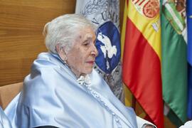 Pilar Palomo Vázquez en su investidura como "Doctora Honoris Causa" por la Facultad de Filosofía y Letras de la Universidad de Málaga. Edificio del Rectorado. Junio de 2024