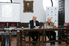 Pablo Aranda presenta el Aula de Cultura de Diario Sur con Eugenio Chicano. Sociedad Económica Amigos del País. Junio de 2019