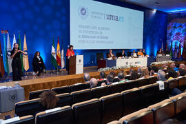 Discurso de Elsa Marina Álvarez. Investidura de Bernardo Quintero como Doctor "Honoris Causa" por la Universidad de Málaga. Paraninfo. Marzo de 2025