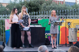 Intervención de Celia Sánchez coordinadora del Instituto Andaluz de la Juventud. Welcome to UMA. Bienvenida a los alumnos de intercambio internacional de la Universidad de Málaga. Jardín botánico. Octubre de 2019