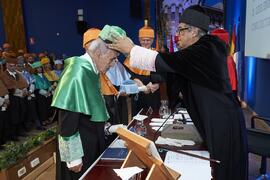Investidura de Hermanfrid Schubart, Alejandro Portes y Luis Enrique de la Villa como Doctores "Honoris Causa" por la Universidad de Málaga. Paraninfo. Octubre de 2024