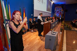 Intervención de Gaspar Garrote. Entrega de la Medalla de Oro de la Universidad de Málaga a la Universidad de Córdoba y a la Universidad de Sevilla. Paraninfo. Junio de 2023