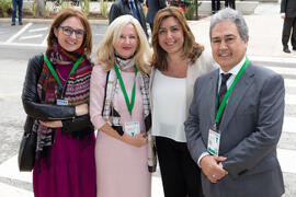 Yolanda García, María Jesús Morales, Susana Díaz y Juan Antonio García. XXV Cumbre Hispano-Francesa. Edificio del Rectorado. Febrero de 2017