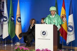 Intervención de Luis Enrique de la Villa en su investidura como Doctor "Honoris Causa" por la Universidad de Málaga. Paraninfo. Octubre de 2024