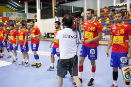 Partido Rumanía - España. Categoría masculina. Campeonato del Mundo Universitario de Balonmano. Antequera. Julio de 2016