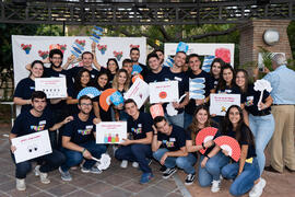 Voluntarios. Welcome to UMA. Bienvenida a los alumnos de intercambio internacional de la Universidad de Málaga. Jardín botánico. Octubre de 2019