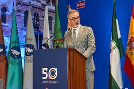 Intervención de Miguel Porras. Entrega de la Medalla de Oro de la Universidad de Málaga a la Universidad de Córdoba y a la Universidad de Sevilla. Paraninfo. Junio de 2023