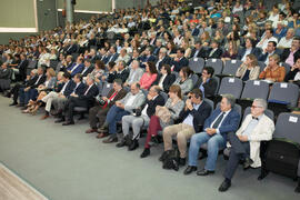 Asistentes al acto homenaje en recuerdo del profesor José María Troya. Salón de Actos de la Escuela Técnica Superior de Ingeniería Informática. Octubre de 2016