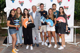Rafael Pérez en el photocall. Welcome to UMA. Bienvenida a los alumnos de intercambio internacional de la Universidad de Málaga. Jardín botánico. Octubre de 2019