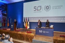 Intervención de Miguel Porras. Toma de posesión de nuevos catedráticos y profesores titulares de la Universidad de Málaga. Paraninfo. Diciembre de 2022