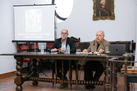 Pablo Aranda presenta el Aula de Cultura de Diario Sur con Eugenio Chicano. Sociedad Económica Amigos del País. Junio de 2019