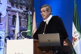 Teodomiro López. Investidura de Andrea Goldsmith como doctora "Honoris Causa" por la Escuela Técnica Superior de Ingeniería de Telecomunicación de la Universidad de Málaga. Paraninfo. Octubre de 2024