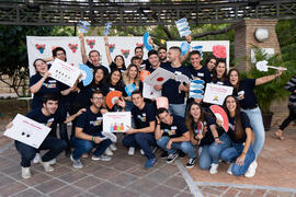 Voluntarios. Welcome to UMA. Bienvenida a los alumnos de intercambio internacional de la Universidad de Málaga. Jardín botánico. Octubre de 2019
