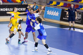 Partido Japón - España. Categoría masculina. Campeonato del Mundo Universitario de Balonmano. Antequera. Julio de 2016