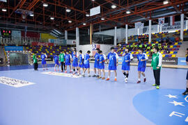 Partido Japón - España. Categoría masculina. Campeonato del Mundo Universitario de Balonmano. Antequera. Julio de 2016