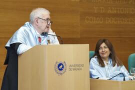 Discurso de Antonio García Berrio. Investidura como "Doctores Honoris Causa" de Antonio García Berrio y Pilar Palomo Vázquez por la Facultad de Filosofía y Letras de la Universidad de Málaga. Edificio del Rectorado. Junio de 2024