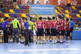 Partido Egipto - China Taipei. Categoría masculina. Campeonato del Mundo Universitario de Balonmano. Antequera. Julio de 2016