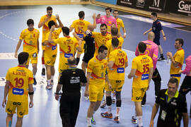 Partido Rusia - España. Categoría masculina. Campeonato del Mundo Universitario de Balonmano. Antequera. Junio de 2016
