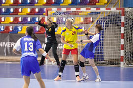 Partido Japón - Rumanía. Categoría femenina. Campeonato del Mundo Universitario de Balonmano. Antequera. Junio de 2016