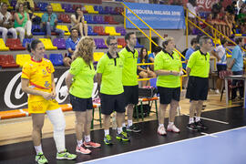 Partido Rumanía - España. Categoría femenina. Campeonato del Mundo Universitario de Balonmano. Antequera. Junio de 2016