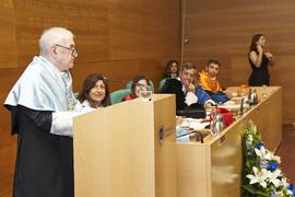 Discurso de Antonio García Berrio. Investidura como "Doctores Honoris Causa" de Antonio García Berrio y Pilar Palomo Vázquez por la Facultad de Filosofía y Letras de la Universidad de Málaga. Edificio del Rectorado. Junio de 2024