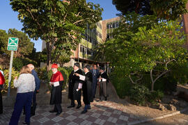 Comitiva académica. Entrega de la Medalla de Oro de la Universidad de Málaga a la Universidad de Córdoba y a la Universidad de Sevilla. Paraninfo. Junio de 2023