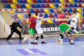 Partido Rusia - Portugal. Categoría masculina. Campeonato del Mundo Universitario de Balonmano. Antequera. Junio de 2016