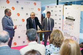 Inauguración de la IV Feria de Empleo de la Universidad de Málaga. Escuela Técnica Superior de Ingenierías Industriales. Mayo 2018