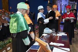 Investidura de Hermanfrid Schubart, Alejandro Portes y Luis Enrique de la Villa como Doctores "Honoris Causa" por la Universidad de Málaga. Paraninfo. Octubre de 2024