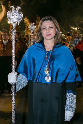 Beatriz Lacomba Arias. Estación de Penitencia de la Hermandad de los Estudiantes. Málaga. Marzo de 2018