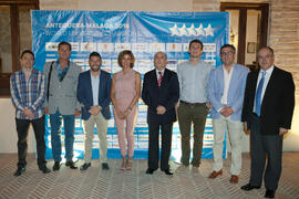 Foto de grupo previa a la cena de gala con motivo del Campeonato del Mundo Universitario de Balonmano. Antequera. Junio de 2016